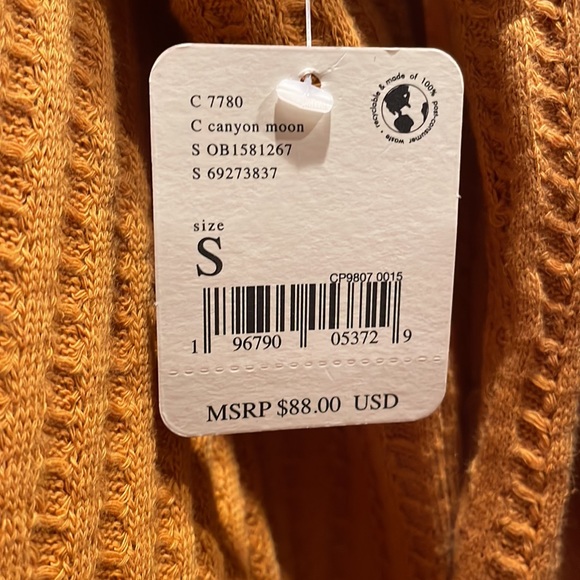 Free People Canyon Moon Waffle Mustard Oversized Surplice Back Top S/M/L/XL NWT - Picture 7 of 16